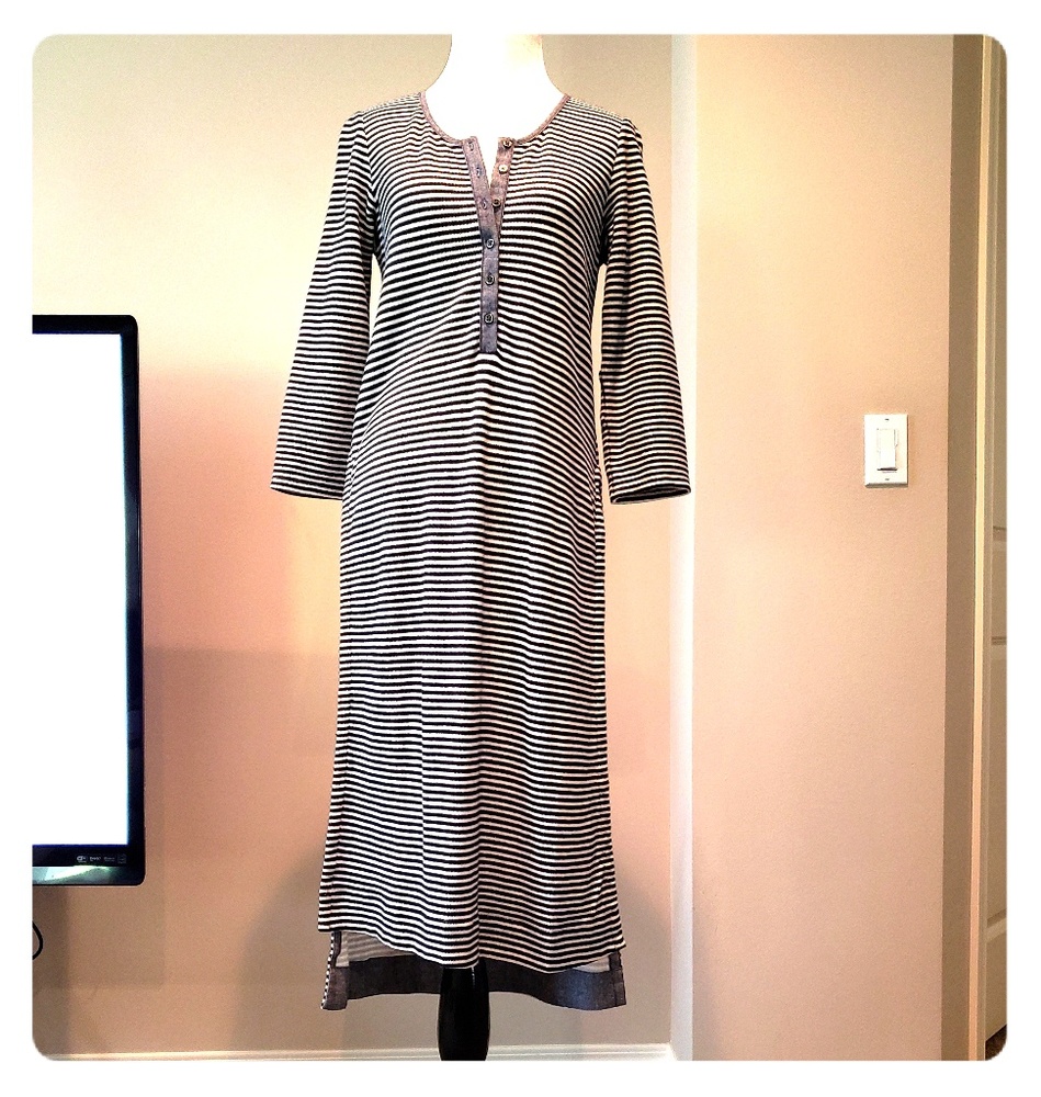 New Anthropologie Split Henley Tunic Dress